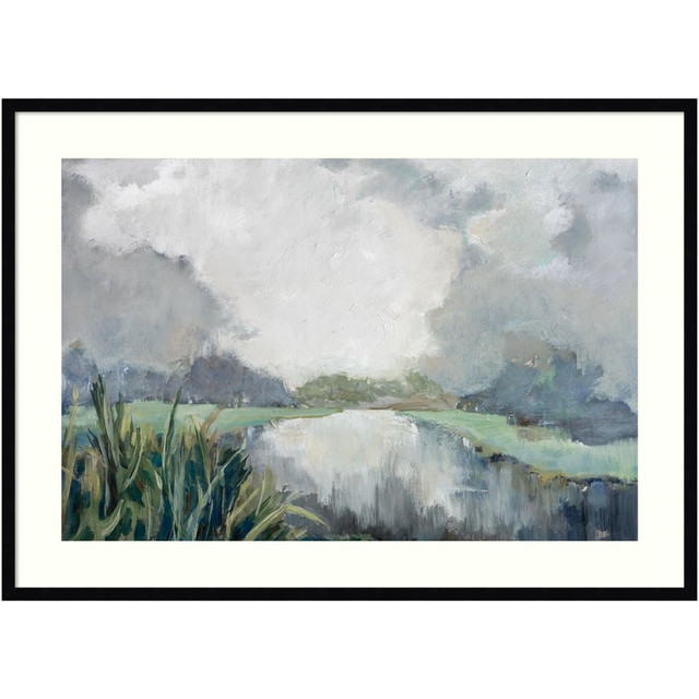 UNIEK INC. A42705345399 Amanti Art River Passage by Mary Parker Buckley Wood Framed Wall Art Print, 43inW x 31inH, Black