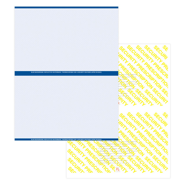 TAYLOR CORP PRESLBL25000 Medicaid-Compliant High-Security Perforated Laser Prescription Forms, 1/2-Sheet, 2-Up, 8-1/2in x 11in, Blue, Pack Of 5,000 Sheets TAYLOR CORP PRESLBL25000 Medicaid-Compliant High-Security Perforated Laser Prescription Forms, 1/2-Sheet, 2-Up, 8-1/2in x 11in, Blue, Pack Of 5,000 Sheets
