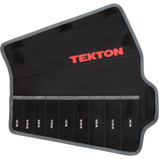 Tekton 95866 Tool Pouches & Holsters; Holder Type: Rollup Pouch ; Tool Type: Tekton Ratcheting Combination Wrench ; Closure Type: Hook & Loop ; Material: Polyester ; Color: Black ; Hand: Neutral