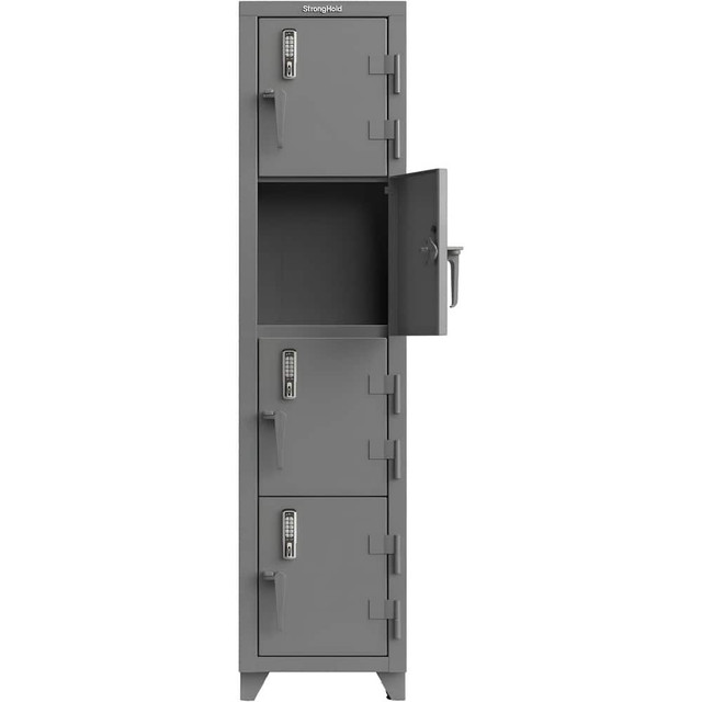 Strong Hold 1.66-4D-18-4T-E 1-Wide Locker: 18" Wide, 75" High, Electronic Lock