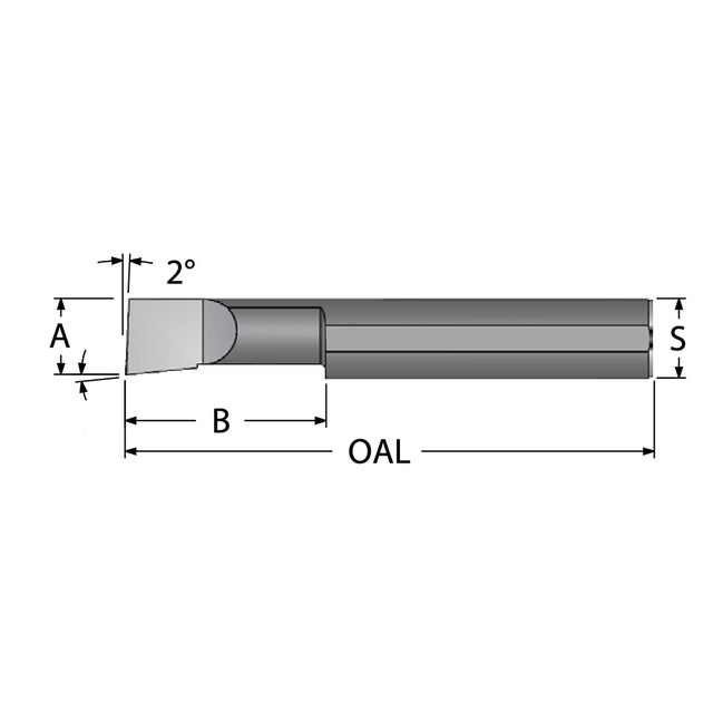 Scientific Cutting Tools B050400 Boring Bar: 0.05" Min Bore, 0.4" Max Depth, Right Hand Cut, Submicron Solid Carbide