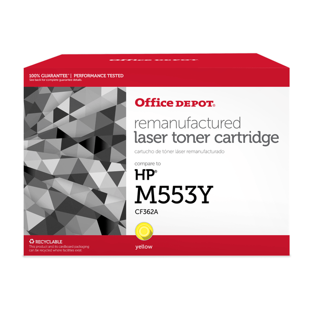 CLOVER TECHNOLOGIES GROUP, LLC 200940P Office Depot Remanufactured Yellow Toner Cartridge Replacement for HP 508A, OD508AY