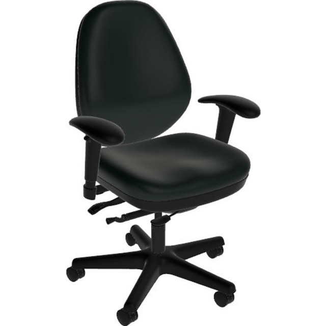 ANTHRO INTERNATIONAL, INC. DBA SITMATIC GU23SEPC7K/21501 Sitmatic GoodFit Enhanced Synchron Mid-Back Chair With Adjustable Arms, Black Polyurethane/Black ANTHRO INTERNATIONAL, INC. DBA SITMATIC GU23SEPC7K/21501 Sitmatic GoodFit Enhanced Synchron Mid-Back Chair With Adjustable Arms, Black Polyurethane/Black