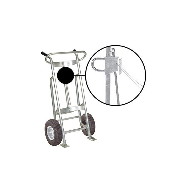 Valley Craft F81500A0C Drum & Tank Handling Equipment; Load Capacity (Lb. - 3 Decimals): 1000.000 ; Equipment Type: Drum Hand Truck ; Overall Width: 25 ; Overall Height: 52in ; Overall Depth: 18in ; Material: Aluminum