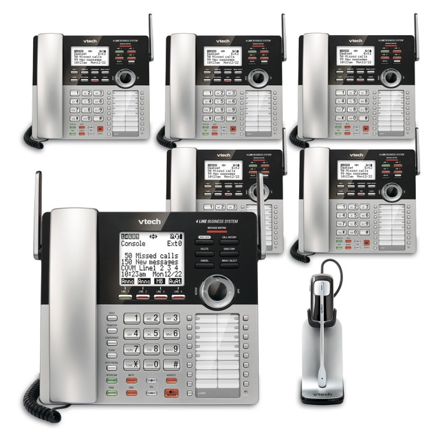 VTECH HOLDINGS LTD VTech 80-0916-00  CM18445 4-Line Small Business Office Phone System, 5-In-1 Bundle