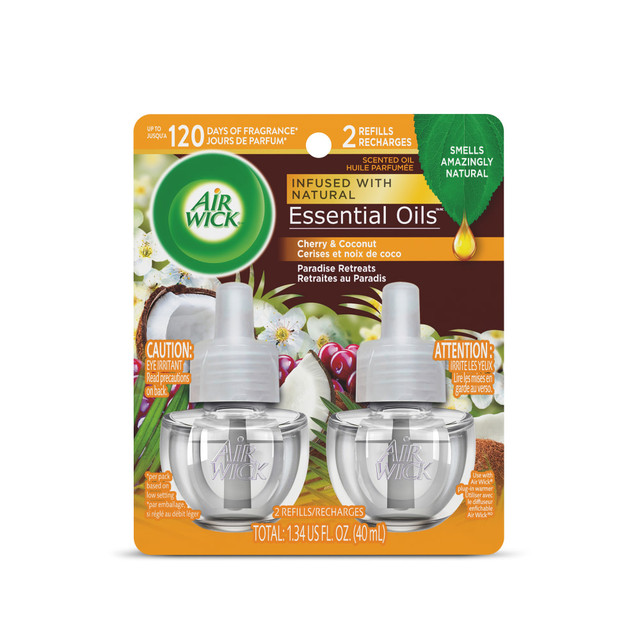 RECKITT BENCKISER 91110 Air Wick Life Scents Scented Oil Warmer Refill, 0.67 Oz, Paradise Retreat, Pack Of 2 RECKITT BENCKISER 91110 Air Wick Life Scents Scented Oil Warmer Refill, 0.67 Oz, Paradise Retreat, Pack Of 2