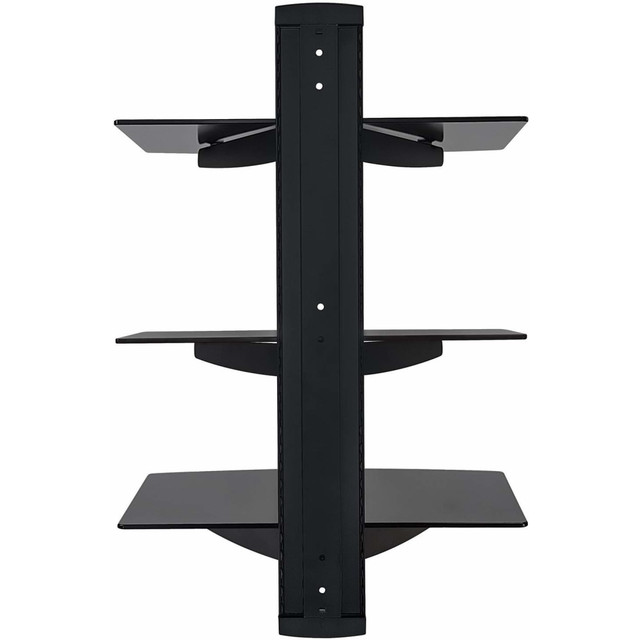 TRANSFORM PARTNERS LLC MI-893 Mount-It! MI-893 Floating Wall-Mounted Triple A/V Shelf, 18inH x 16-1/2inW x 11-7/8inD, Black