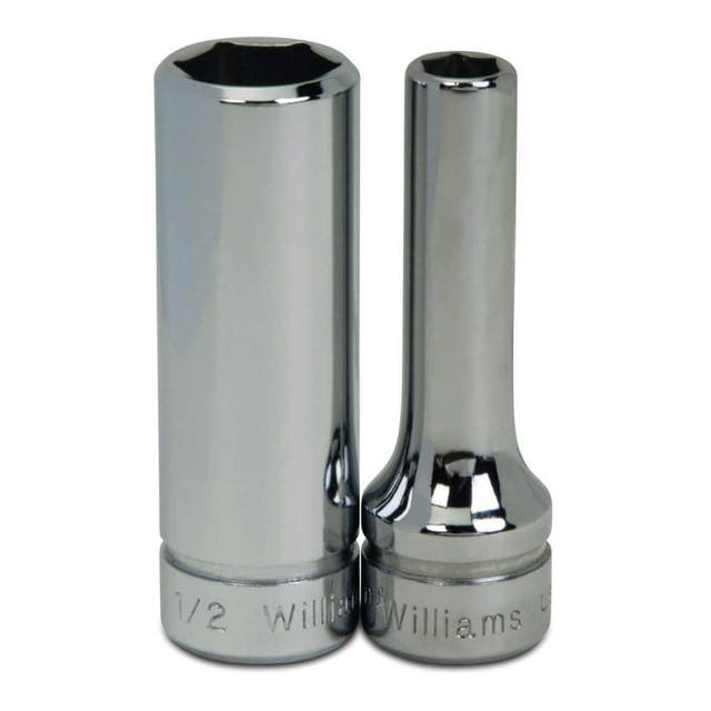 Williams BMD-612 Hand Sockets; Socket Type: Deep Socket ; Drive Size: 3/8 ; Drive Style: Square ; Number Of Points: 6 ; Overall Length (Inch): 2-1/8in ; Overall Length (Decimal Inch): 2.125