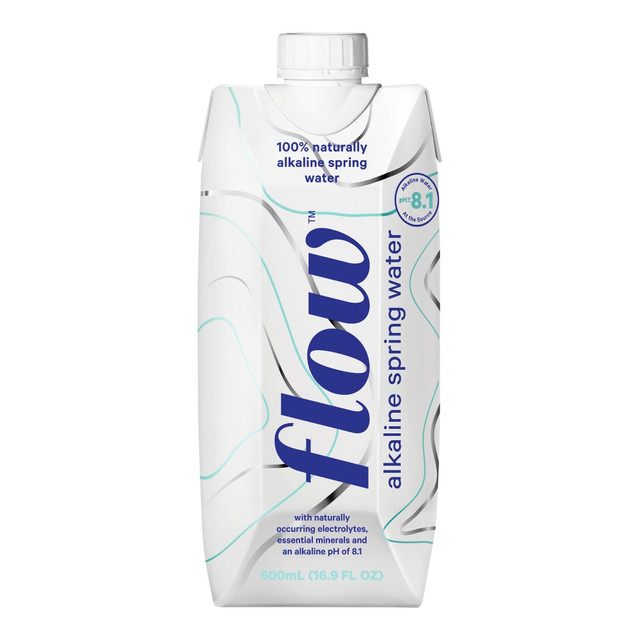 FLOW WATER FW101 Flow Hydration Alkaline Spring Water, 17 Oz, Case Of 12 FLOW WATER FW101 Flow Hydration Alkaline Spring Water, 17 Oz, Case Of 12
