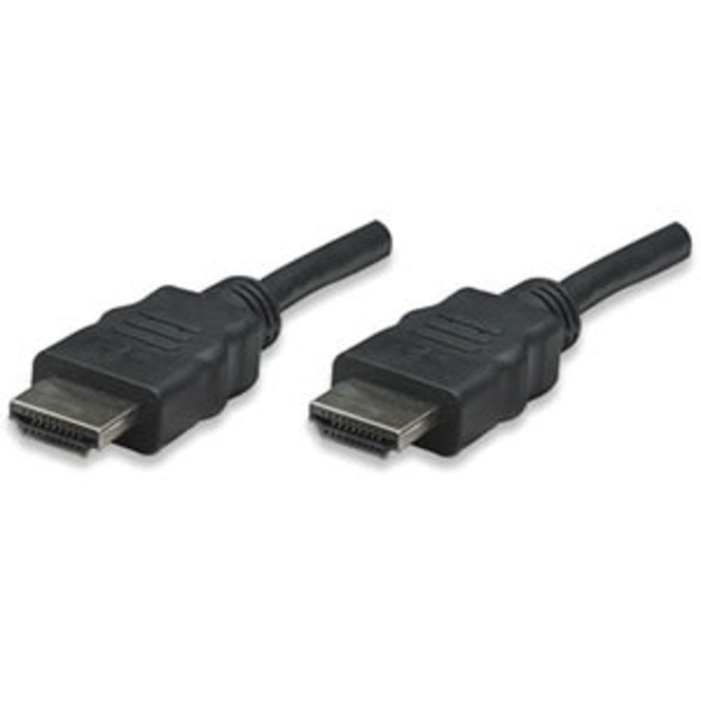 INTRACOM USA, INC. 308441 Manhattan HDMI Cable, 1080p@60Hz (High Speed), 7.5m, Male to Male, Black, Fully Shielded, Gold Plated Contacts, Lifetime Warranty, Polybag - HDMI cable - HDMI male to HDMI male - 25 ft - double shielded - black INTRACOM USA, INC. 308441 Manhattan HDMI Cable, 1080p@60Hz (High Speed), 7.5m, Male to Male, Black, Fully Shielded, Gold Plated Contacts, Lifetime Warranty, Polybag - HDMI cable - HDMI male to HDMI male - 25 ft - double shielded - black
