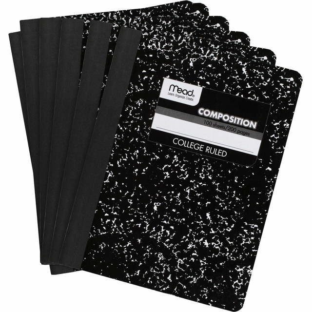 ACCO BRANDS USA, LLC 09932CT Mead Composition Books, 7.5in x 9.75in, College Ruled, 100 Sheets, Black Marble, Pack Of 12