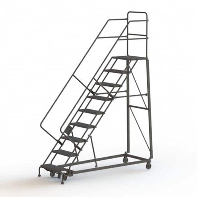 TRI-ARC KDHS109246 Steel Rolling Ladder: 9 Step