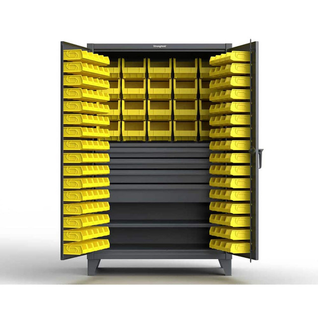 Strong Hold 46-BBS-241-4DB Storage Cabinets; Cabinet Type: Storage Cabinet; Cabinet Material: Steel; Width (Inch): 48; Depth (Inch): 24; Cabinet Door Style: Tilt Bins; Height (Inch): 78; Locking Mechanism: Padlock Hasp; Assembled: Yes; Bin Material: 