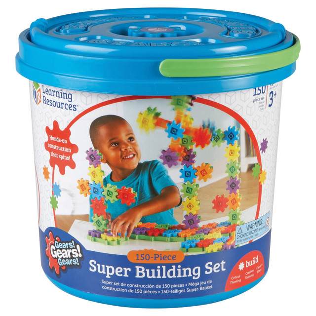 Help children develop early STEM skills through imaginative play  Students learn essential problem solving and critical thinking skills through building. Also great for development of fine motor skills.  Open-ended pieces encourage imaginative creations. Compatible with other Gears! Gears! Gears! building sets (sold separately).  For students ages 3 to 10 from pre-k to grade 5.  Includes 150 pieces, a storage tub and an activity guide.