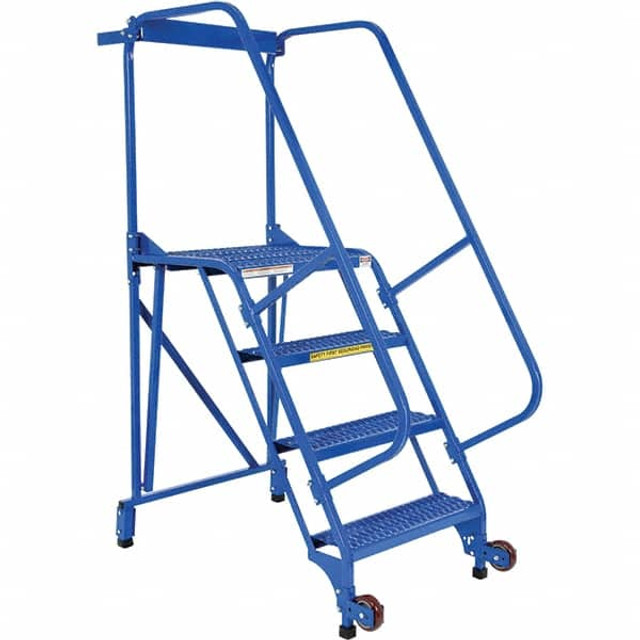 Vestil LAD-TRS-60-4-G 4-Step Steel Step Ladder: Type IA, 70" High