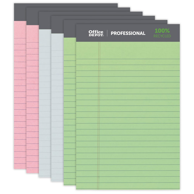 Elevate your writing experience with our Professional Writing Pads and make every page count. The sturdy backing provides reliable writing support, ensuring a steady surface wherever you go. Plus, the perforated sheets deliver a clean and seamless tearing experience, so you can effortlessly share your work without any messy edges.  Sturdy chipboard backing provides a sturdy writing surface.  Perforated sheets for a clean edge.  Double stitched binding for durability.  Narrow ruling for precise and compact writing.  15-lb paper resists bleed-through. 56 pt chipboard backing offers a sturdy writing surface.  50 sheets per pad provide you with 100 pages to write on.  Acid-free paper with narrow ruling in gray ink on both sides of the sheet. 25 lines per page with 2 columns.  Perforated pages are easy to remove.  Double-stitched top adds strength to the overall design.  SFI Certified Fiber Sourcing.  Contains Recycled Content - See Specs for Details.