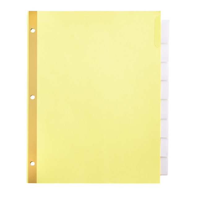 OFFICE DEPOT 3585414788  Brand Insertable Dividers With Big Tabs, Buff, Clear Tabs, 8-Tab