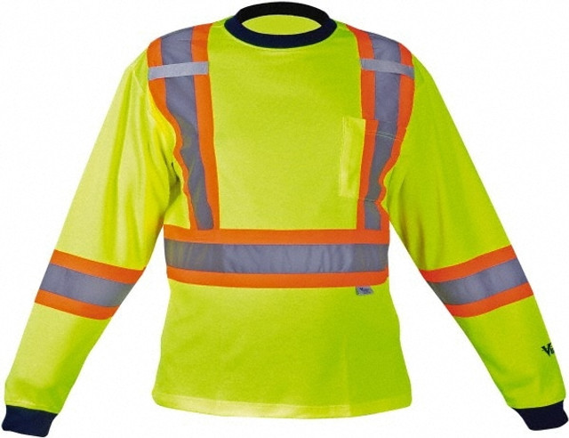 Viking 6015G-S Work Shirt: High-Visibility, Small, Cotton & Polyester, High-Visibility Lime, 1 Pocket