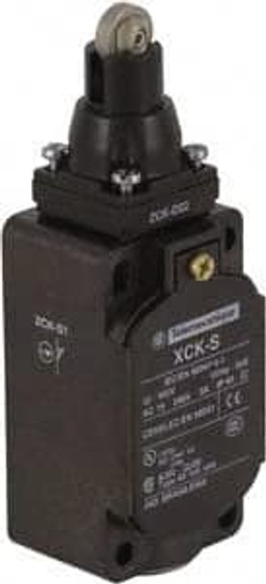 Telemecanique Sensors XCKS102 General Purpose Limit Switch: DP, NC, Roller Plunger, Side