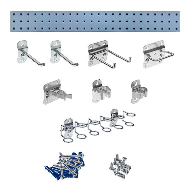 Triton Products LBS36T-SLV Pegboard Kit: Square Holes, 4-1/2" High, 36" Wide, 0.5625" Deep