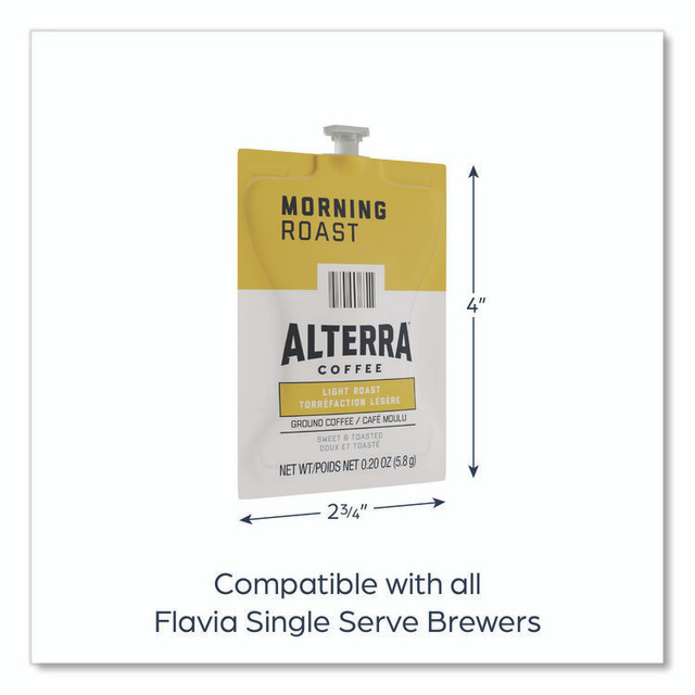 LAVAZZA FLAVIA® 48008 Alterra Morning Roast Coffee Freshpack, 100/Carton