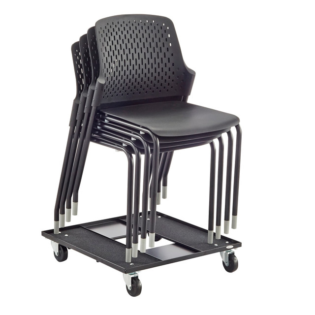 SAFCO PRODUCTS CO Safco 4287BL  Next Plastic Seat, Plastic Back Stacking Chair, 18 1/2in Seat Width, Black Seat/Black Frame, Quantity: 4