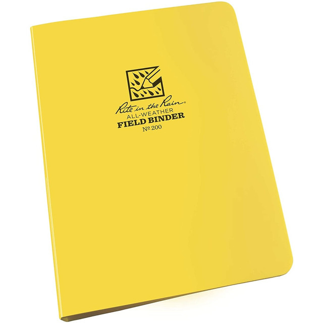 RITE IN THE RAIN 200 All-Weather 6-Ring Binder, 1/2in Round Rings, Yellow, Pack Of 5 RITE IN THE RAIN 200 All-Weather 6-Ring Binder, 1/2in Round Rings, Yellow, Pack Of 5