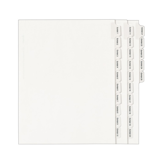 AVERY PRODUCTS CORPORATION 82106 Avery Allstate-Style Collated Legal Exhibit Dividers, 8 1/2in x 11in, White Dividers/White Tabs, EXHIBIT 1-25, Pack Of 25 Tabs AVERY PRODUCTS CORPORATION 82106 Avery Allstate-Style Collated Legal Exhibit Dividers, 8 1/2in x 11in, White Dividers/White Tabs, EXHIBIT 1-25, Pack Of 25 Tabs