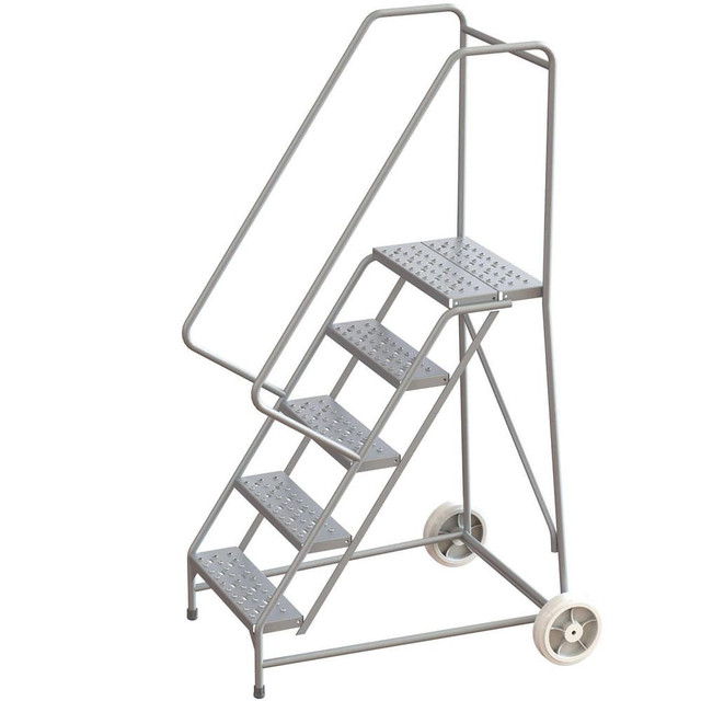 TRI-ARC WLARTR105246 5-Step Aluminum Step Ladder: 350 lb Capacity, 6'10" High