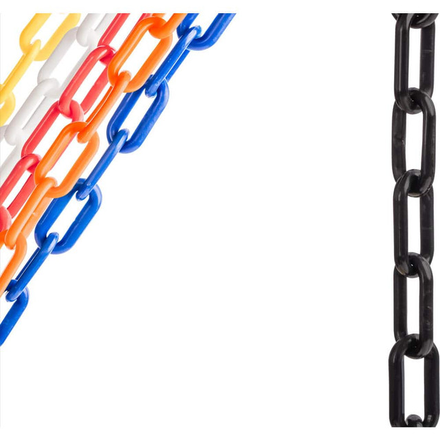 US Weight U2355 Pedestrian Barrier Chain: Plastic, Black, 500' Long, 2" Wide