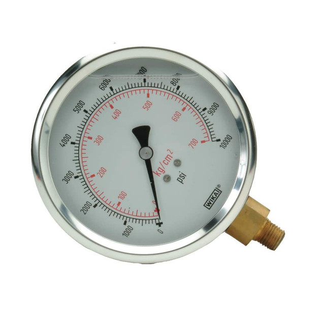 Williams 8G025W Hydraulic Pressure Gages & Adapters; Gauge Type: Liquid-Filled ; Maximum Working Pressure: 10000psi ; Gauge Connection Size: .25; 18 ; Thread Standard: FNPT ; Connection Location: Bottom ; Dial Diameter: 2.50