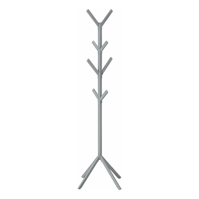 MONARCH SPECIALTIES I 2058  Frida Coat Rack, 70-1/4inH x 17-1/2inW x 17-1/2inD, Silver