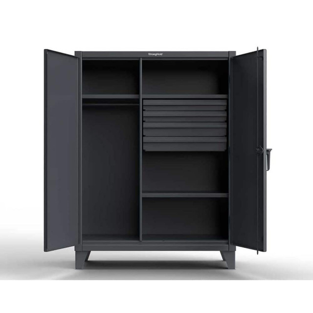 Strong Hold 36-W-244-4DB Storage Cabinets; Cabinet Type: Wardrobe ; Cabinet Material: Steel ; Width (Inch): 36in ; Depth (Inch): 24in ; Cabinet Door Style: Solid ; Height (Inch): 78in