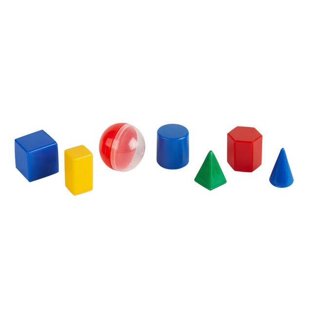 Encourage your students to identify, compare and analyze 3-D shapes using these geometric solids from Office Depot. Colorful 3-D geometric shapes make it easy for students to visualize concepts including shape, form and size for a variety of mathematical applications.  Comes with 40 pieces in red, yellow, green and blue.  Designed to help students identify, analyze and compare 3-D geometric shapes.  Allows students to visualize concepts like shape, form and size.  3-D shapes are ideal for a variety of hands-on math activities.  Meets Common Core standards for math.  Contains small parts. Not for children under 3 years of age.