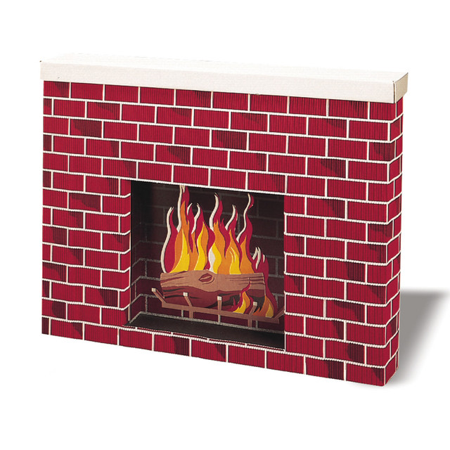 PACON CORPORATION Pacon PAC53080  Corobuff Corrugated Fireplace, 30inH x 38inW x 7inD, Tu-Tone Brick