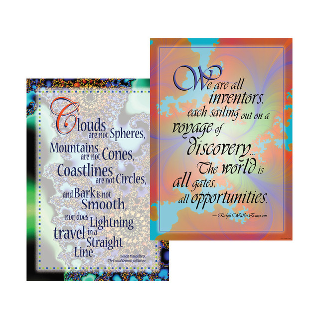 These beautifully designed motivational posters features bright, stylish designs with encouraging messages. They are perfect life reminders to hang in your office, classroom or home.  2 durable, 12-pt. stock posters measure 19inH x 13 3/8inW each.  Coordinate with other Barker Creek products (sold separately).  A friendly reminder that the world offers endless possibilities.