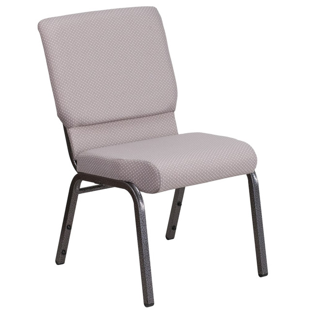 FLASH FURNITURE FDCH185SVGYDT  HERCULES Series Stackable Church Chair, Gray Dot/Silvervein