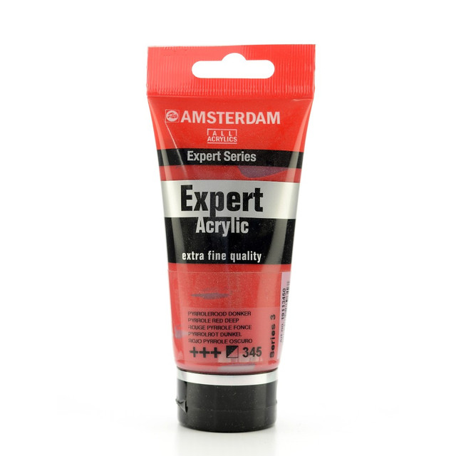 WINSOR & NEWTON 100515343-2 Amsterdam Expert Acrylic Paint Tubes, 75 mL, Pyrrole Red Deep, Pack Of 2