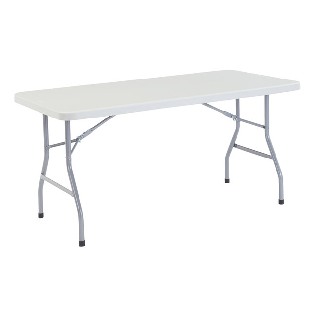 OKLAHOMA SOUND CORPORATION BT-3060 National Public Seating Blow-Molded Folding Table, Rectangular, 60inW x 30inD, Light Gray/Gray