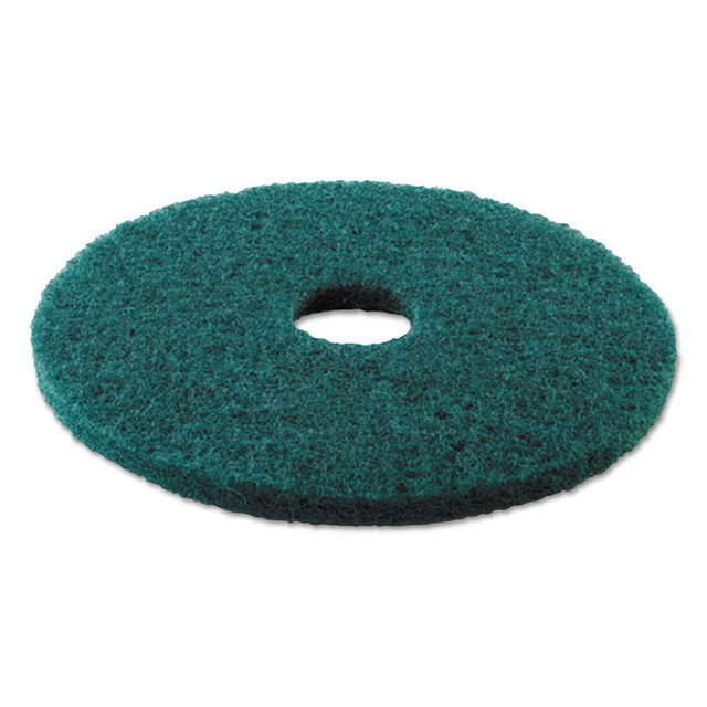 BOARDWALK 4013 GRE Heavy-Duty Scrubbing Floor Pads, 13" Diameter, Green, 5/Carton