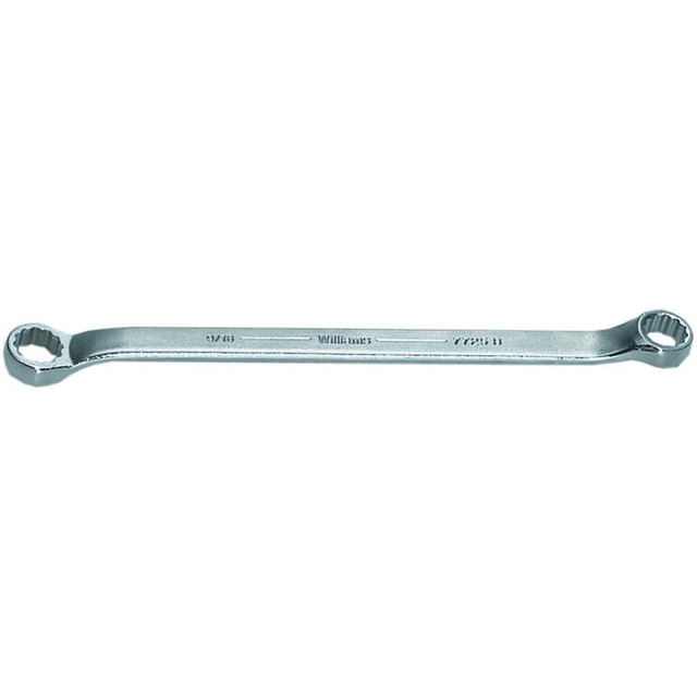 Williams JHW7723 Box Wrenches; Wrench Type: Offset Box End Wrench ; Size (Decimal Inch): 3/8 x 7/16 ; Double/Single End: Double ; Wrench Shape: Straight ; Material: Steel ; Finish: Satin; Chrome