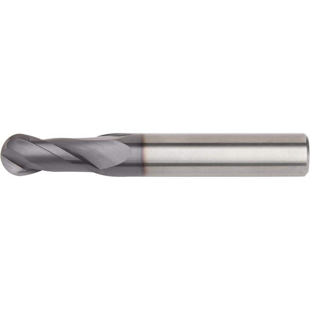 Widia 5878242 Ball End Mill: 0.5" Dia, 1" LOC, 2 Flute, Solid Carbide