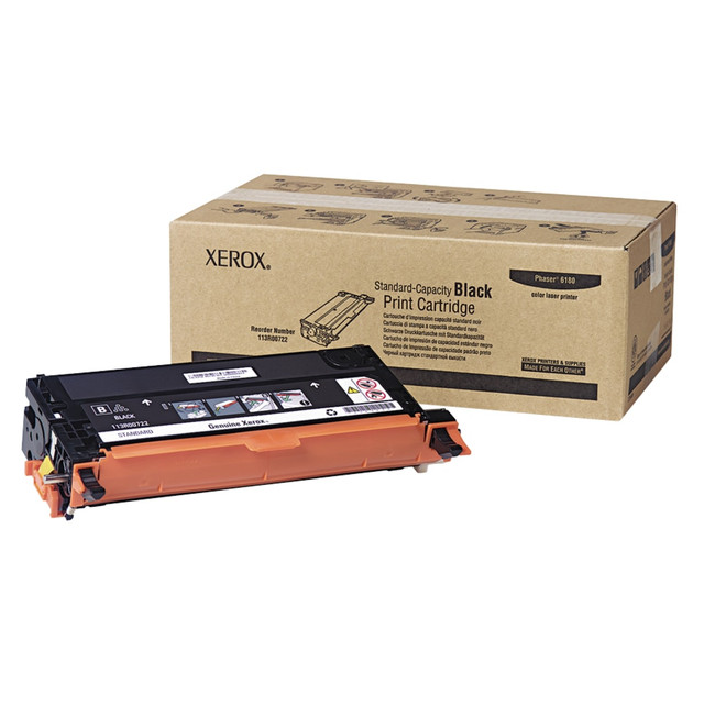 XEROX CORPORATION Xerox 113R00722  6180/6180MFP Black Toner Cartridge, 113R00722