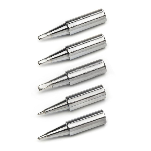 Weller WLTSETIR70-5 Soldering Iron Tips; Tip Material: Copper ; For Use With: WLSKD7012A ; Tip Type: Conical; Pointed ; Tip Length (Decimal Inch): 2.0000 ; Tip Diameter (Decimal Inch): 0.015 ; Minimum Tip Temperature: 212