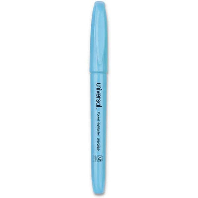 UNIVERSAL UNV08854 Highlighter Marker: Fluorescent Blue, Fluorescent, Chisel Point