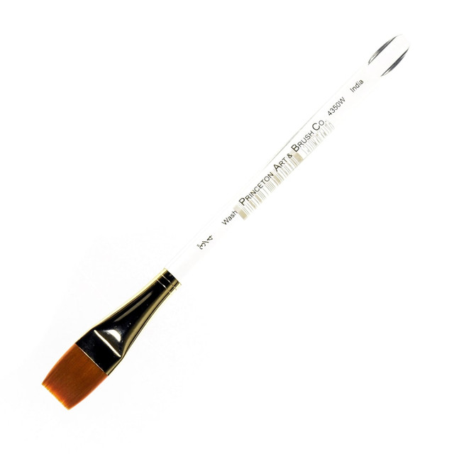 PRINCETON ARTIST BRUSH CO. Princeton 4350W-075  Series 4350 Paint Brush, 3/4in, Square Wash Bristle, Synthetic, Green