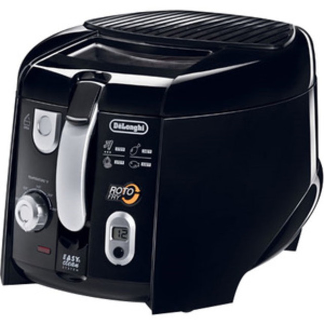 DELONGHI AMERICA INC. D28313UXBK DeLonghi RotoFry D28313UXBK Deep Fryer - 1.50 lb Food - Black, Silver