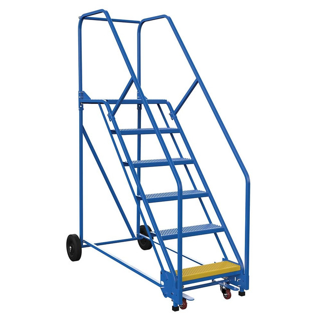 Vestil LAD-6-21-P Steel Rolling Ladder: Type 1A, 6 Step