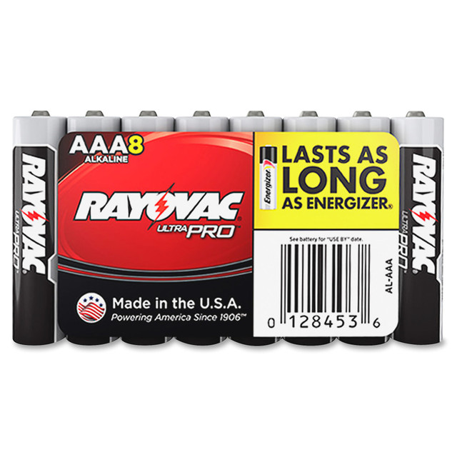 RAYOVAC ALAAA8JCT  Ultra Pro Alkaline AAA Battery 8-Packs - For Multipurpose - AAA - 1.5 V DC - 12 / Carton