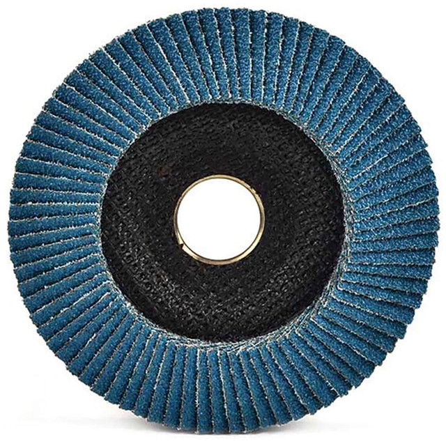 Superior Abrasives A010352 Flap Disc: 4-1/2" Dia, 7/8" Hole, 40 Grit, Zirconia Alumina, Type 27